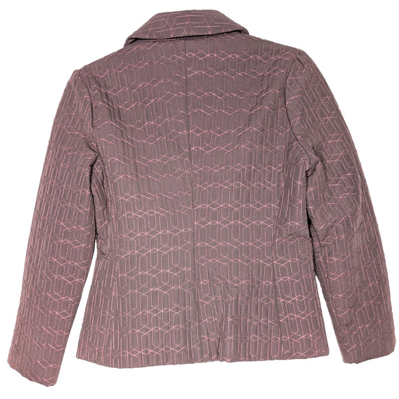 Penguin Brown Quilted Asymmetric Button Double Breasted Preppy Twee Jacket 10 - Picture 3 of 7